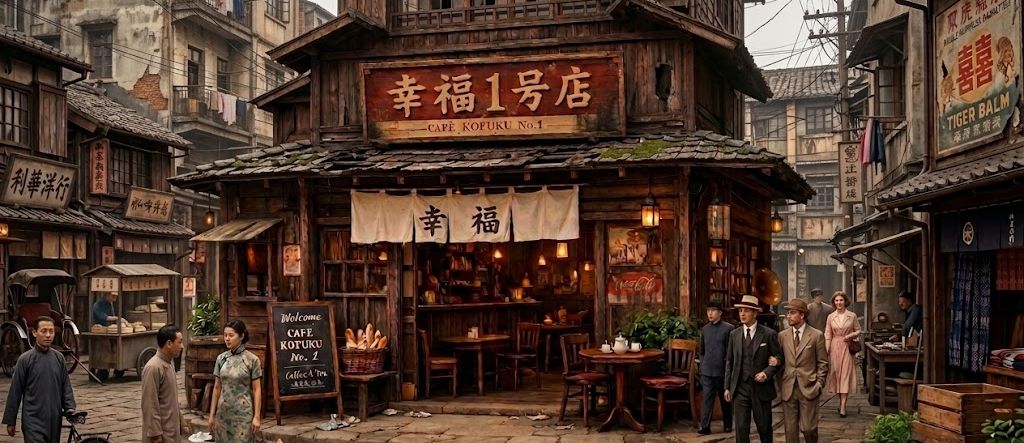 開店当時の幸福1号店（横長構図）